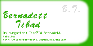 bernadett tibad business card